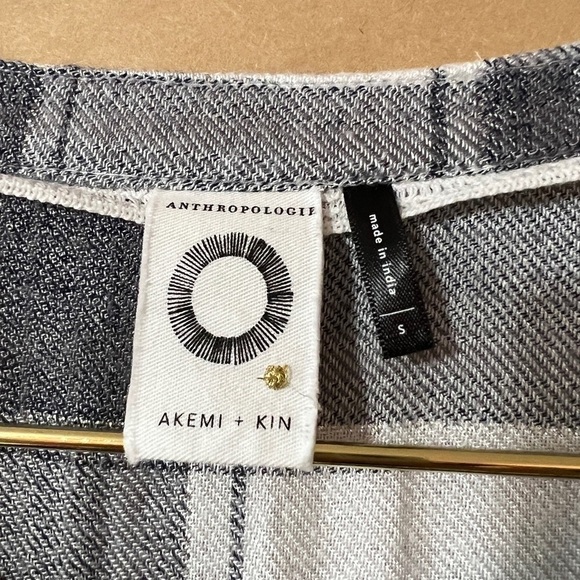 Anthropologie | Akemi & Kin Dalton Embroidered Plaid Flannel Popover Top Size S - Picture 3 of 14